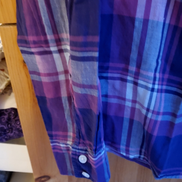 Prana Women's Purple Plaid Shirt size small - Picture 4 of 6
